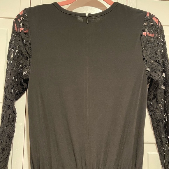 Michael Kors Black Stretch Jumpsuit w/ Lace Sleeves (Size XS) - Picture 5 of 9